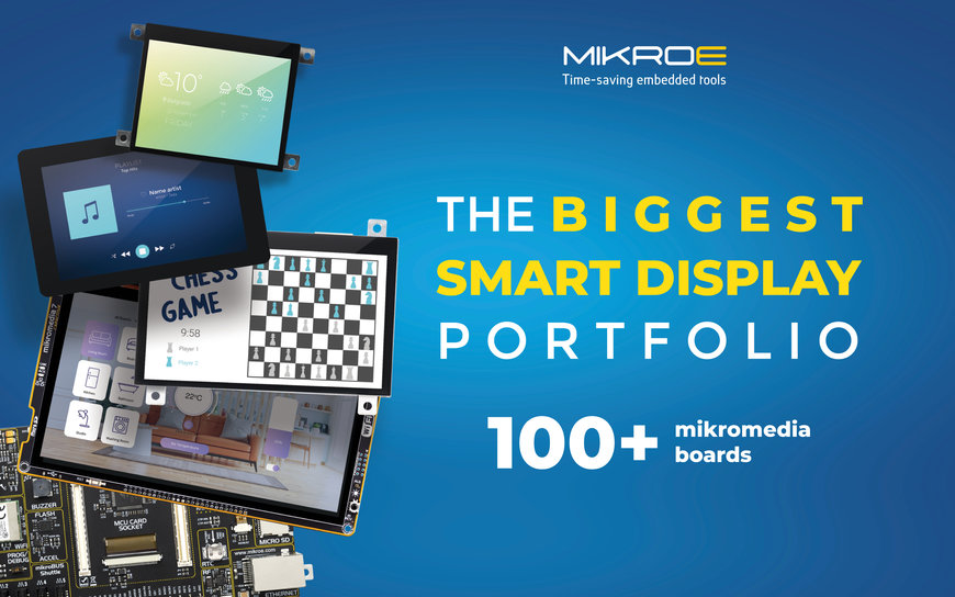 Build multimedia applications simply and quickly using Mikromedia smart display development boards from MIKROE
